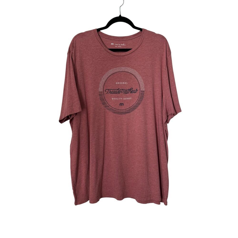 Travis Mathew Bliss Index Golf T-Shirt Size XXL Pima Cotton Heather Ruby Wine